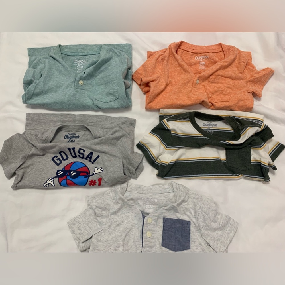 Boys Lot OshKosh B Gosh Short Sleeve Shirts Size 24 Months (5) Total Shirts - Picture 2 of 9